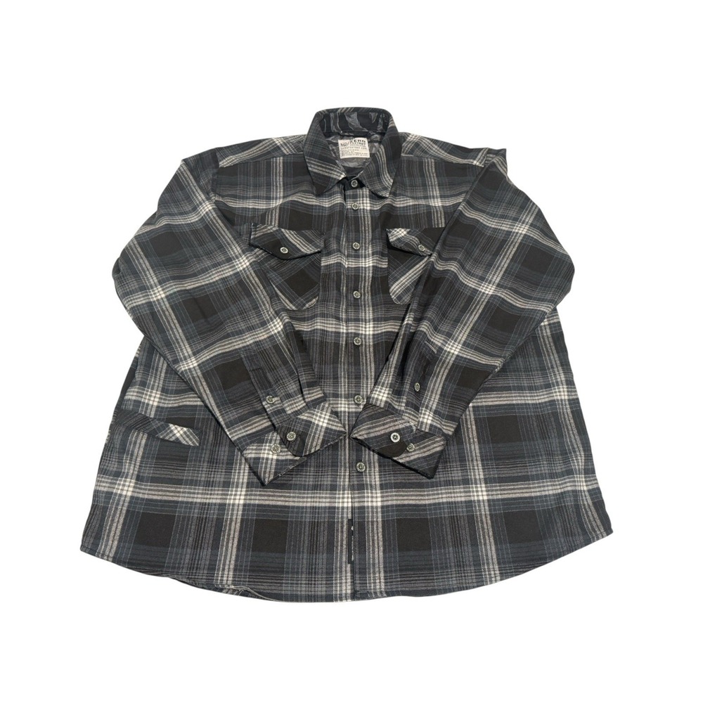 Zero Foxtrot Men’s Sz 3XL Multicolor Plaid Flannel Button Down Shirt Long Sleeve